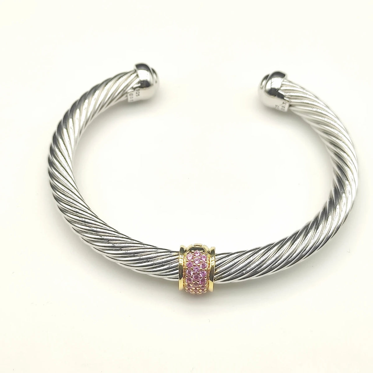 FASHIONISTA DY High-Quality 7mm Silver-Plated Diamond Fashion Bracelet, Fashionable Silver-Plated Colored Gemstone Bangle, Jewelry