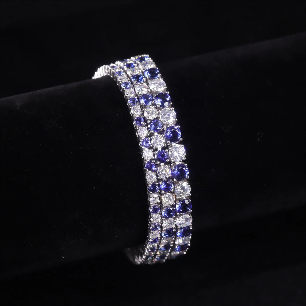 ArtistA Abiding Customization 3mm 4mm 5mm 6.5IN 7IN 7.5IN 925 Silver Bracelets Lab Grown Sapphire & Moissanite Diamond Tennis Bracelet