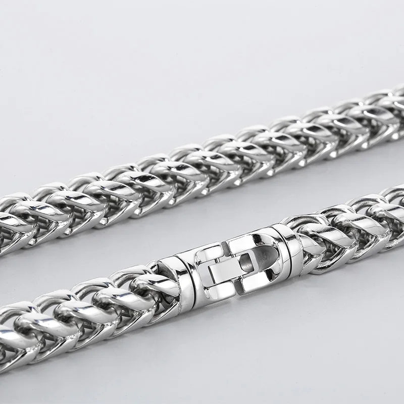 REBEL 650mm Fashion Gold/Silver/Black/Blue/Rainbow Stainless Steel Herringbone Chain Link Necklace