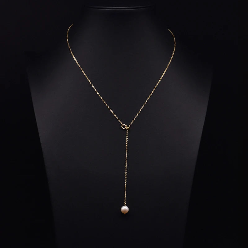 Natural Freshwater Pearl Necklace Simple Personalize Birthday Party Gifts Women Necklace Handmade Jewelry