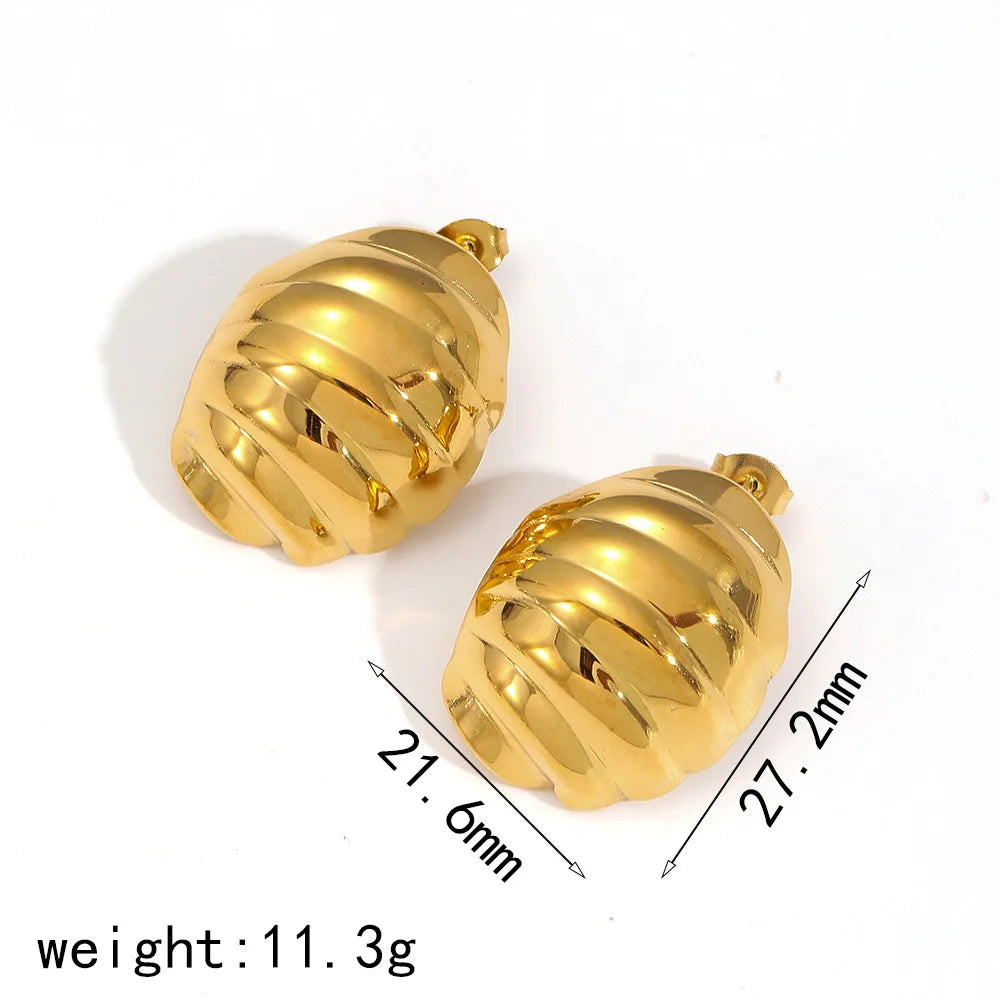 S&S Geometric Line Stud Earrings | 18K Gold Plated | S&S