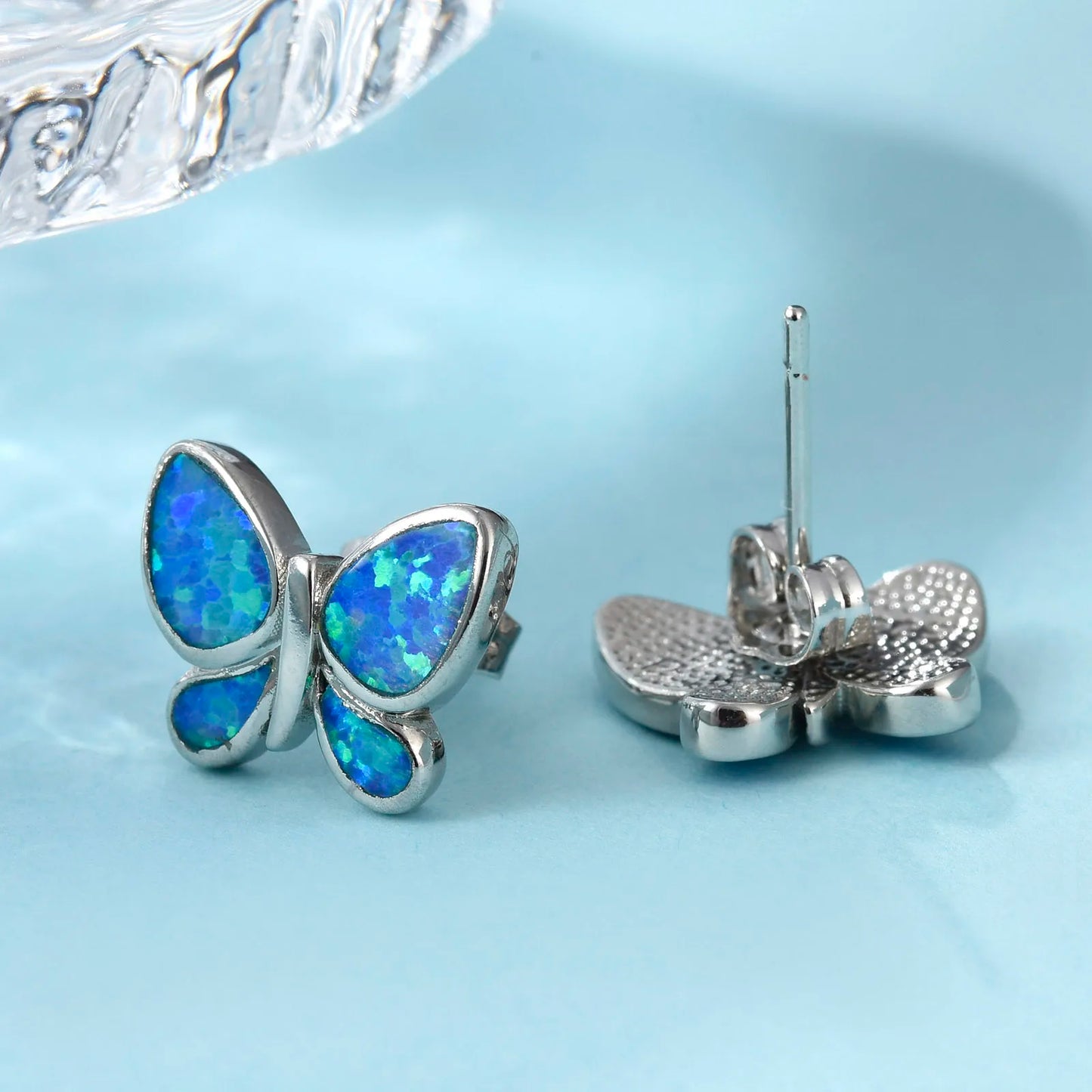 Vibrant Butterfly Opal Butterfly Earrings Fire Opal Wings & Sleek Frame Design | Whimsical Daily Jewelry Bulk Gifts