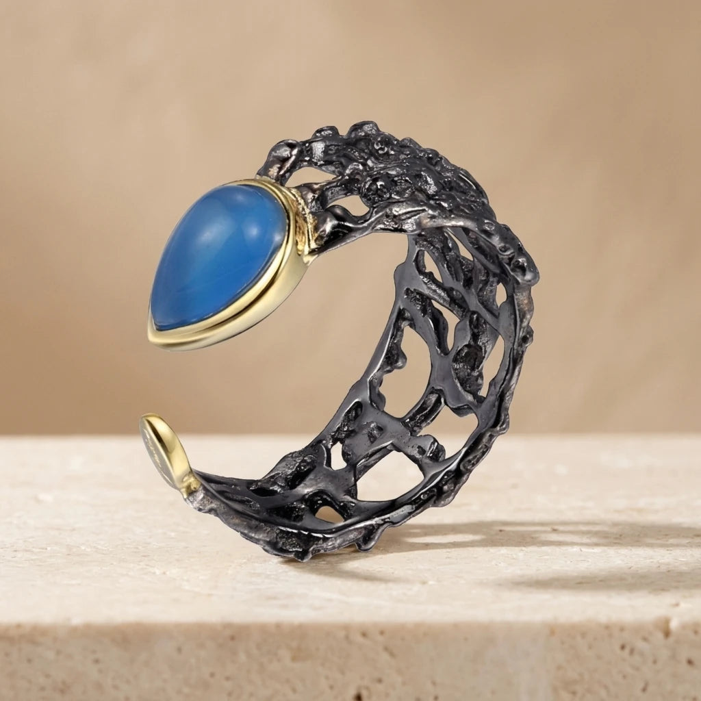 Fashion Design 925 Stamped Sterling Silver Gold Plated Ring Jewelry