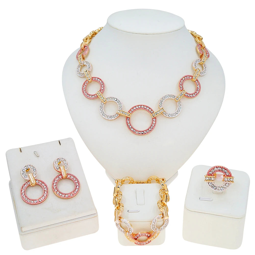 Zhuerrui Nigerian 18k Gold Plated Jewelry Set Brazil Gold Designer Wedding Jewellery Set Fashion Necklaces Jewelry SetsHB02514