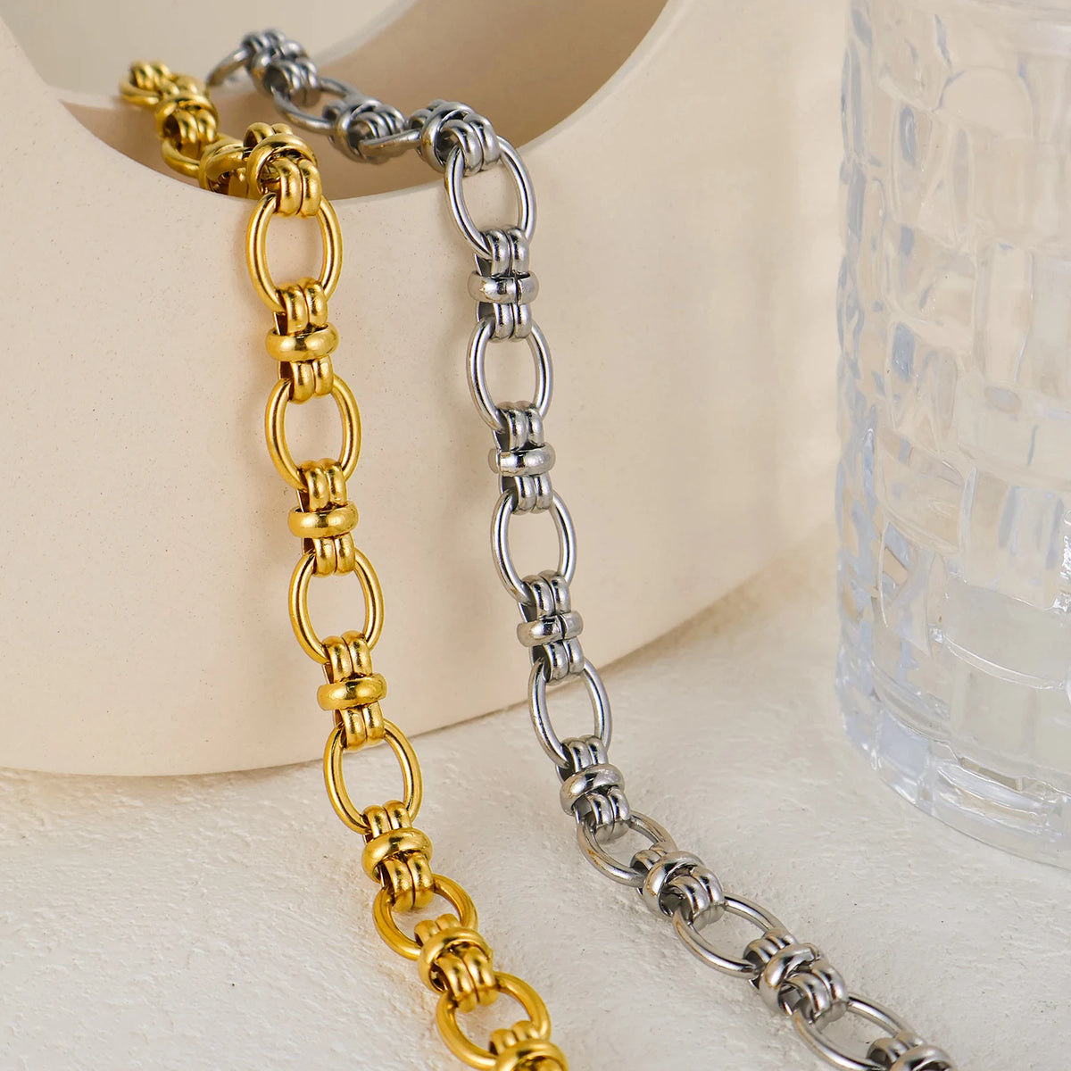 FASHIONISTA Non Tarnish Waterproof Choker Women Stainless Steel Chain Jewelry Making PVD Gold Plated Chunky Necklace DIY Handmade Link Chain