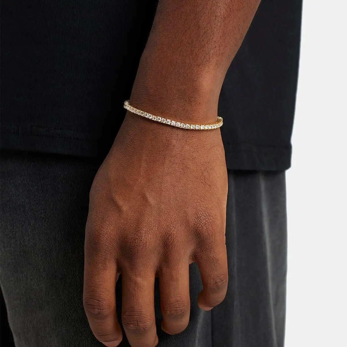 BiG-BOSS Factory Hip Hop Jewelry 3mm 4mm 5mm Gold Plated Brass CZ Diamond Iced Out Fashion Custom Tennis Bracelet for Men Women