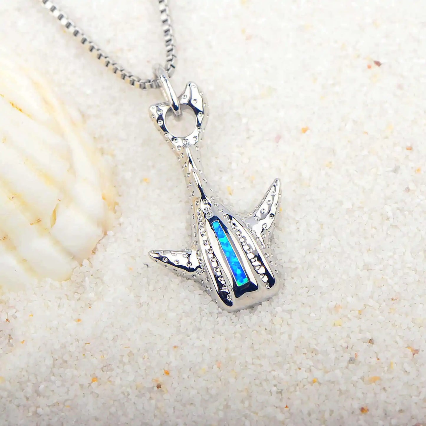 Hawaii Ocean Christian Copper Opal Pendant for Women Ocean Style Whale Sweater Chain Necklace Minimalist Opal Jewelry