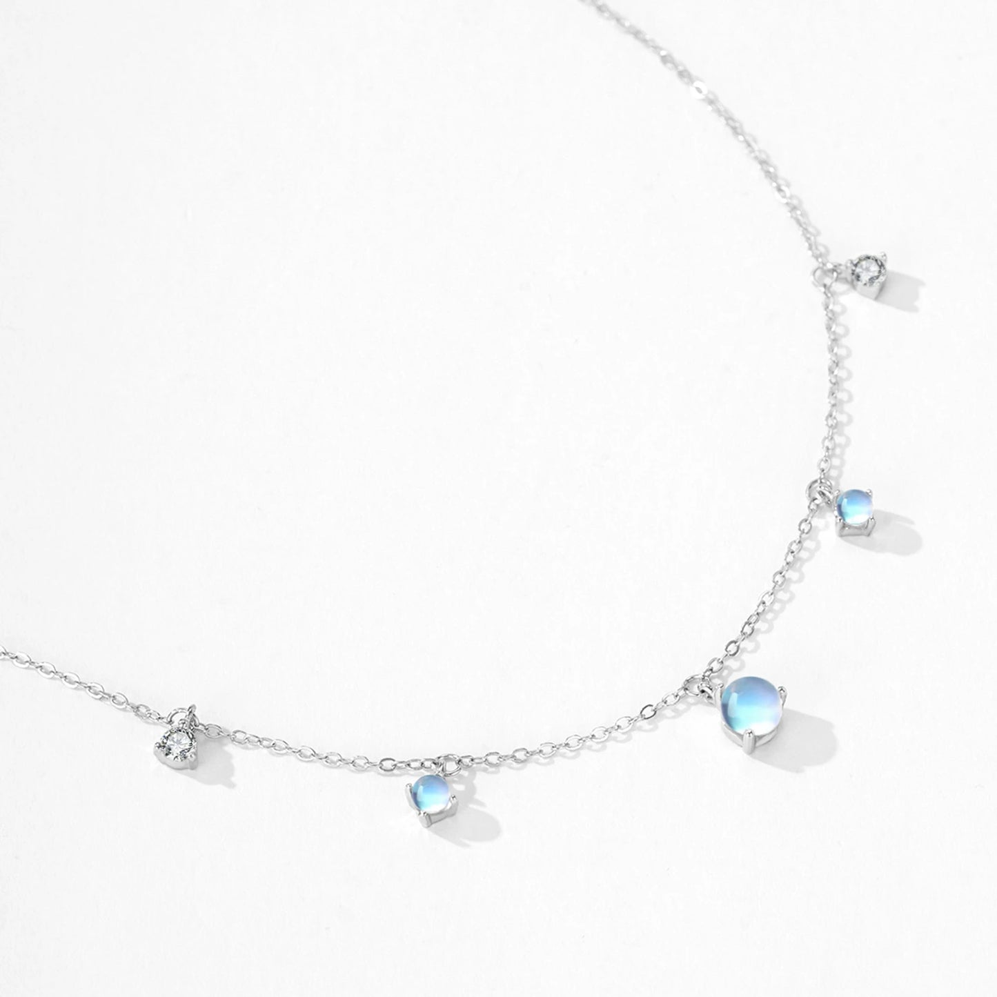 Ailmay 925 Sterling Silver Romantic Chain Tassel Earrings Pendant Necklace For Women Wedding Bridal Jewelry
