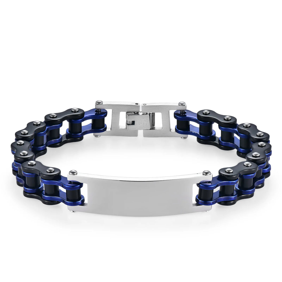 REBEL European American Trendy Titanium Steel Motorcycle Bicycle Chain Bracelets Hip-Hop Curved Geometric Stainless Steel Fashion Link