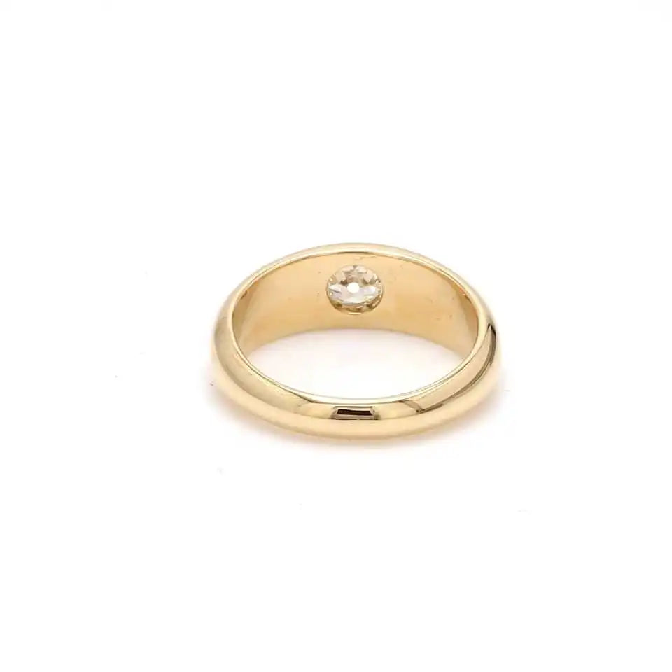 Luxury 14k Gold Old Mine Cut Diamond Rhodium Plated Gypsy Band Ring Chunky Wedding Stackable Fine Jewelry Wholesale Rings