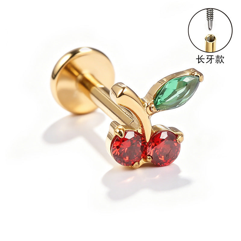 S&S ASTM F136 Titanium Zircon Helix Cartilage Stud | Gold | 31 Designs