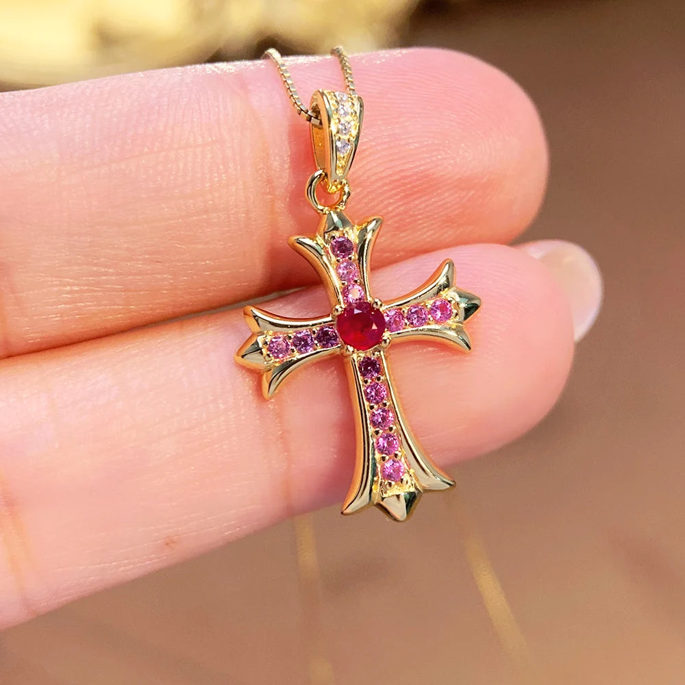 Gioiellieri Natural Ruby Sterling Silver Gold Plated Exquisitely Crafted Claw Setting Gemstone-Inlaid CMA Women's Anniversary Gift Party