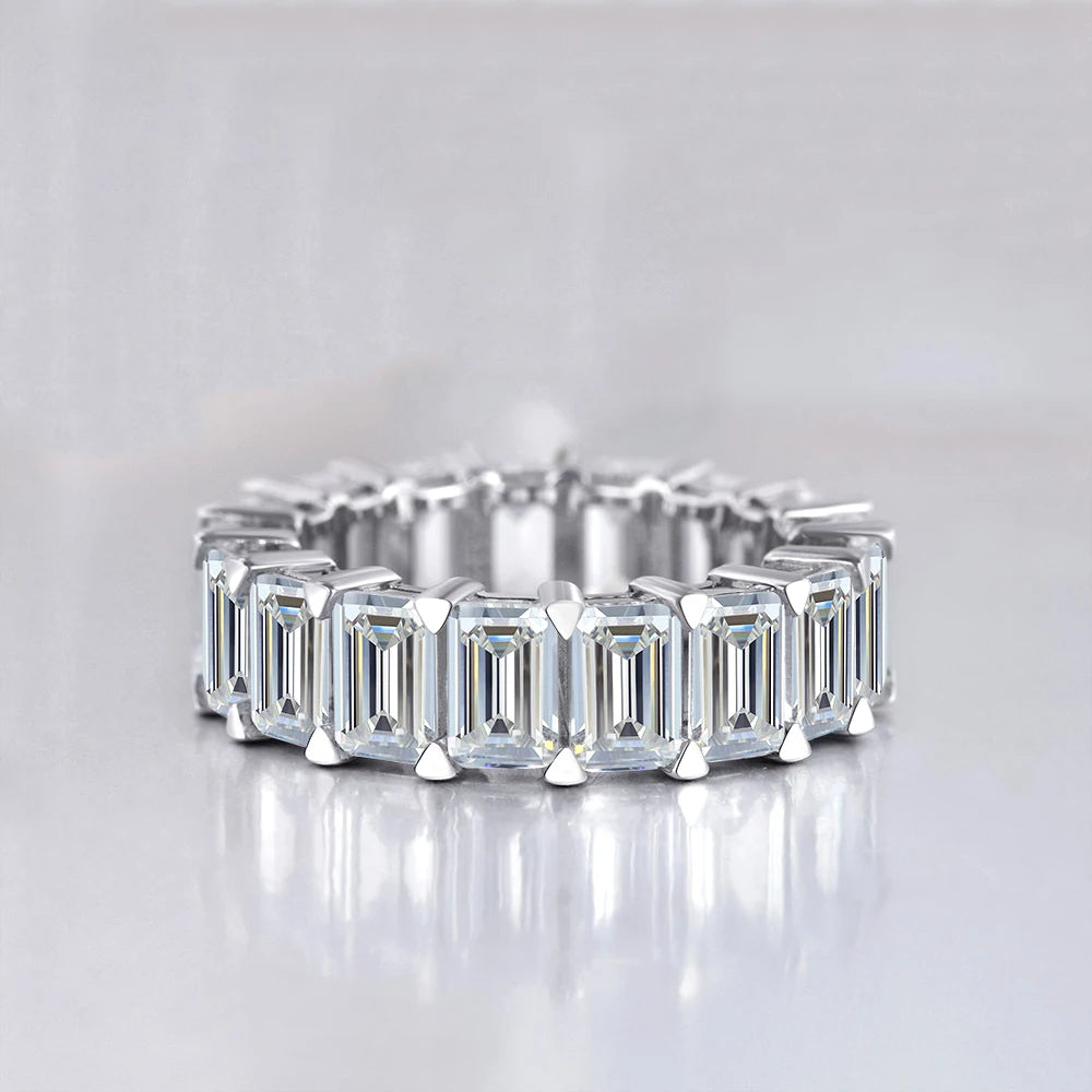 MUSHAN Jewelry Factory 925 Silver Engagement Ring CZ Paving Rectangular Shape 5A Zircon Rings Wedding Bands Jewellery for Women