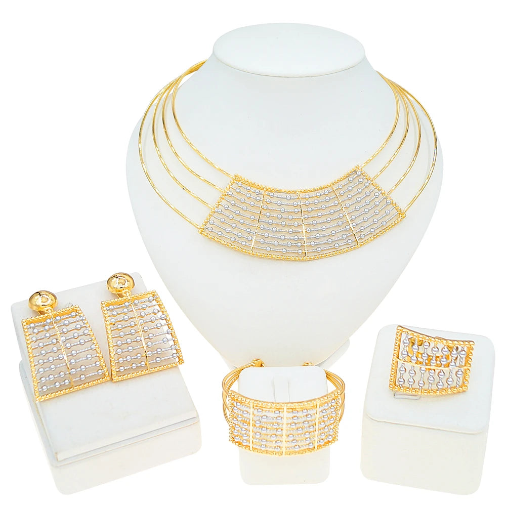 Zhuerrui Italiano Gold Designs Women Jewellery Set Party Fine Costume Jewelry Set Luxury Big Necklace Jewellery Sets X0002930