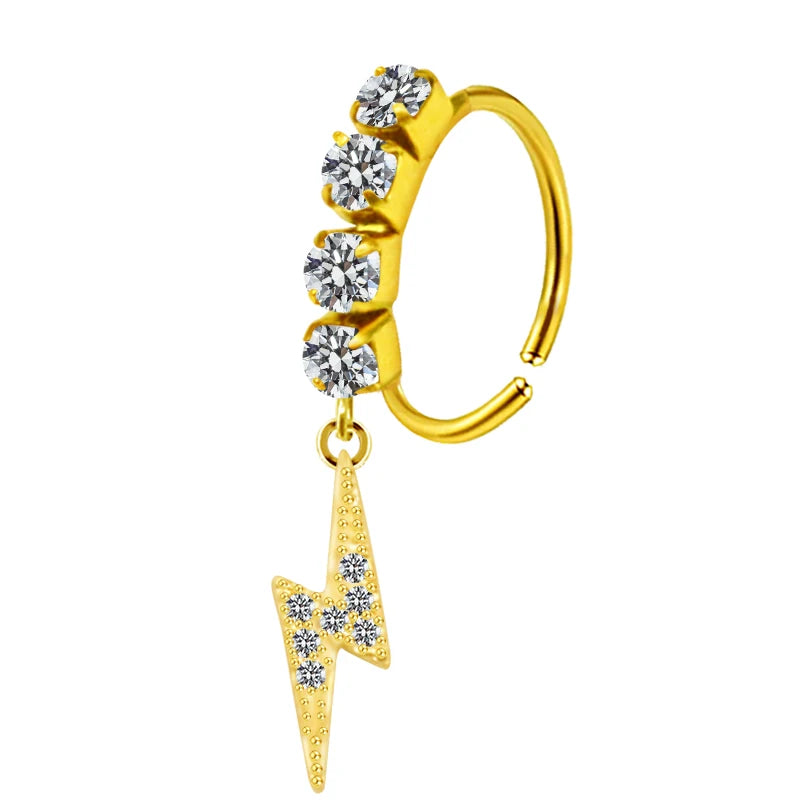 S&S Stainless Steel Dangle Hoop Nose Ring Collection | 66 Designs