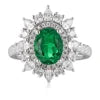 Gemfiori Zhanhao Jewelry S925 Silver Lab Grown Emerald Vintage Custom Engagement Gift Ring Necklace Earrings Ladies' Bridal Jewelry
