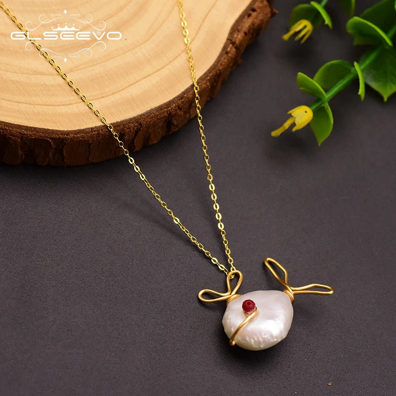 925 Sterling Silver Choker Necklace Natural Freshwater Pearl Flower  Pendant Necklace for Women Fashion Jewelry