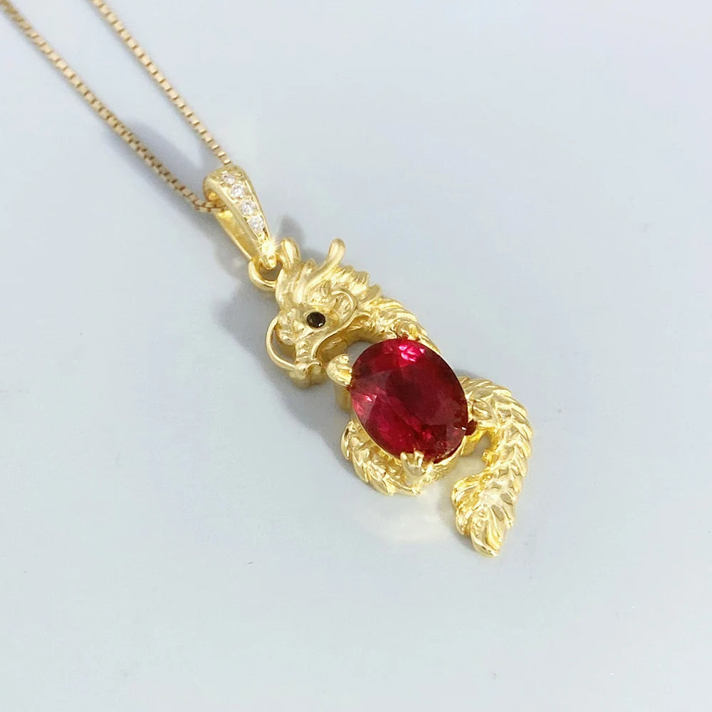 Gioiellieri Natural Pyrope Garnet Pendant with S925 Sterling Silver for Women Classic Deep Red Gemstone Jewelry Anniversary Birthday Gift