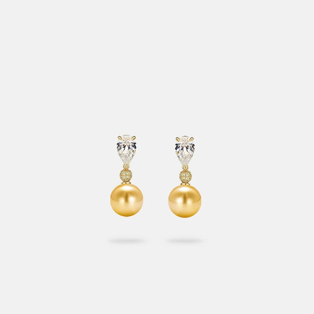 MUSHAN Jewelry Factory 925 Sterling Silver Stud Earrings Light Luxury Electroplated Gold High Carbon Diamond Earrings