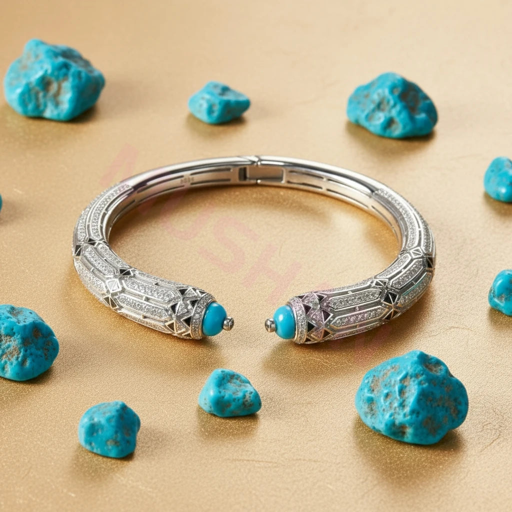 MUSHAN Jewelry Factory 925 Sterling Silver Bangles Bracelets Jewelry Red Coral Blue Turquoise Cuff Bracelet Bangle for Women