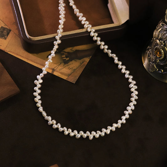 Natural Freshwater Pearl Necklace for Women Daily Office Wedding Bridesmaid Gift Dainty Necklace Korean Style Fashion Jewelry