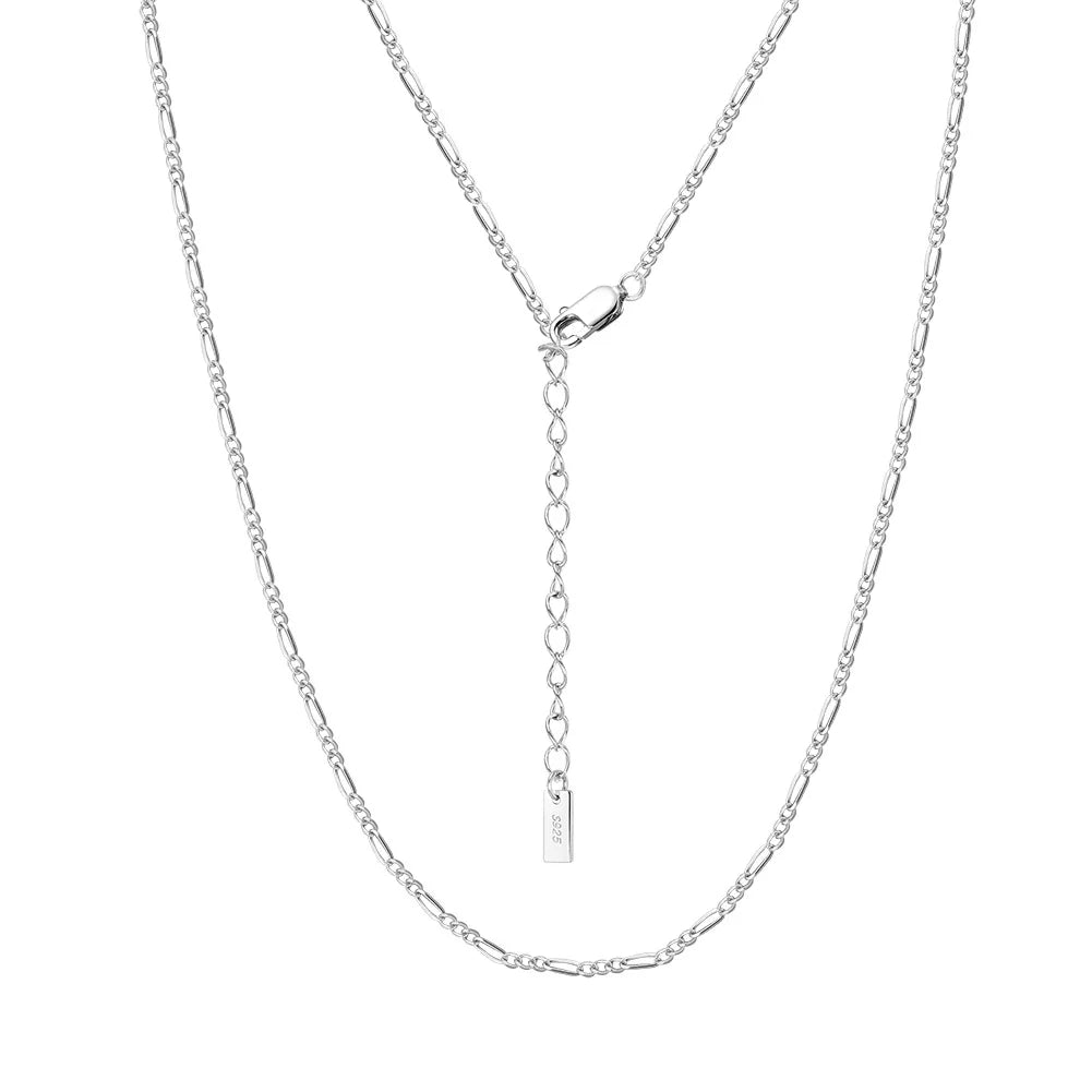 BiG-BOSS Mother-Child Figaro Chain S925 Sterling Silver Electroplated Unisex Necklace Pendant Hot-Selling Factory Direct