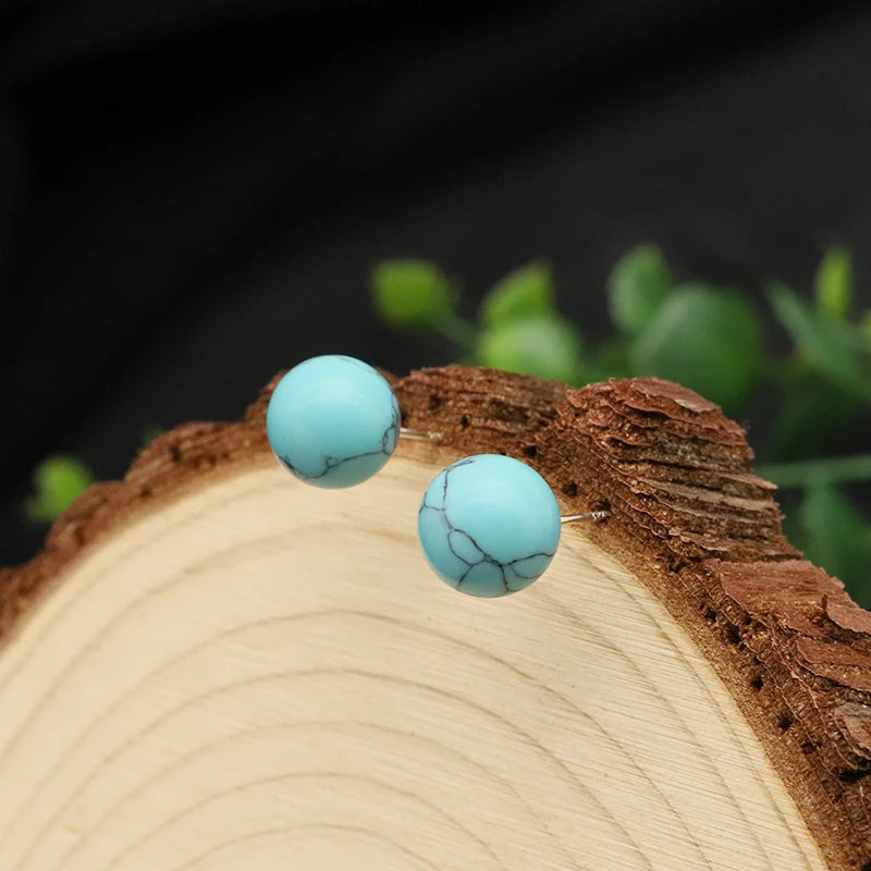 Wholesale Minimalist Turquoise Paw Natural Stone Crystal  Modern Women's Designer Earrings Fashion Luxury Earrings Jewelry