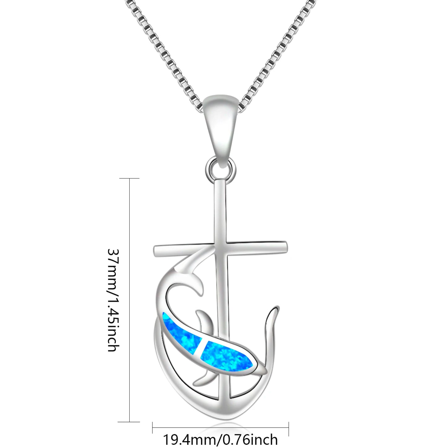 TikTok INS Wind Hawaii Beach Explosion Brass Opal Anchor Dolphin Necklace Cute Style Children's Wholesale Inlaid Charms