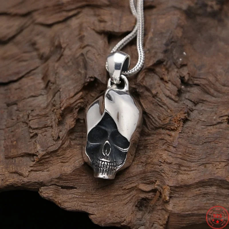 BiG-BOSS BOCAI S925 Sterling Silver Pendants for Men Retro Creative Assassin Rock Skull Charm Amulet Hi-Hop Punk Fashion Fine Jewelry