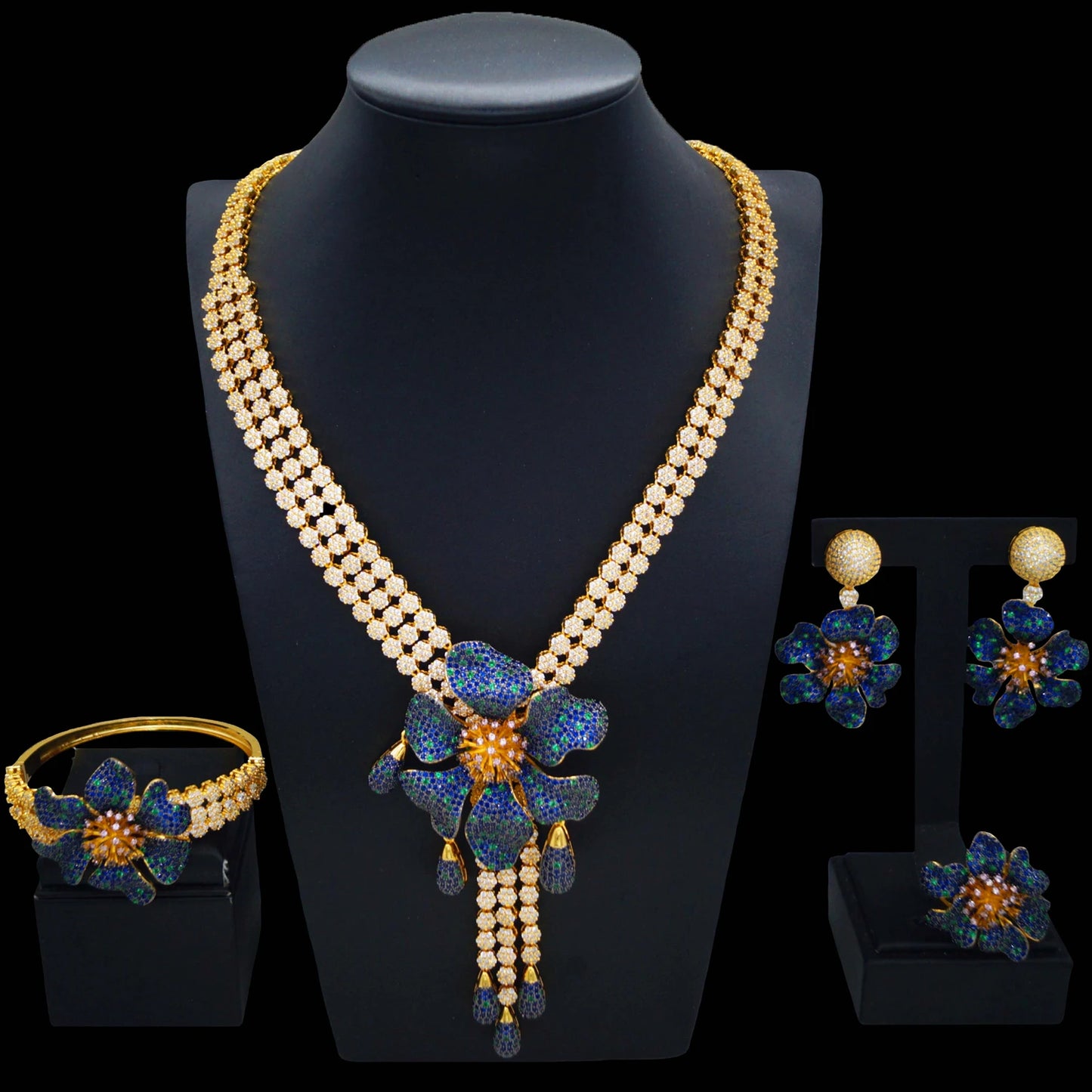 Zhuerrui Customized Bridal Gold Jewelry Set High-end Multi Color BeadsJewelry Sets Favors Women Valentine's Day Gift HZ24002228