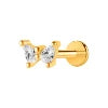 S&S Stainless Steel Gold Flat Back Labret Stud | Zircon | 10 Designs