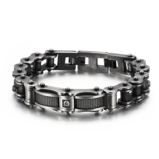 KALEN Stainless Steel Bike Bracelets Bangles for Men