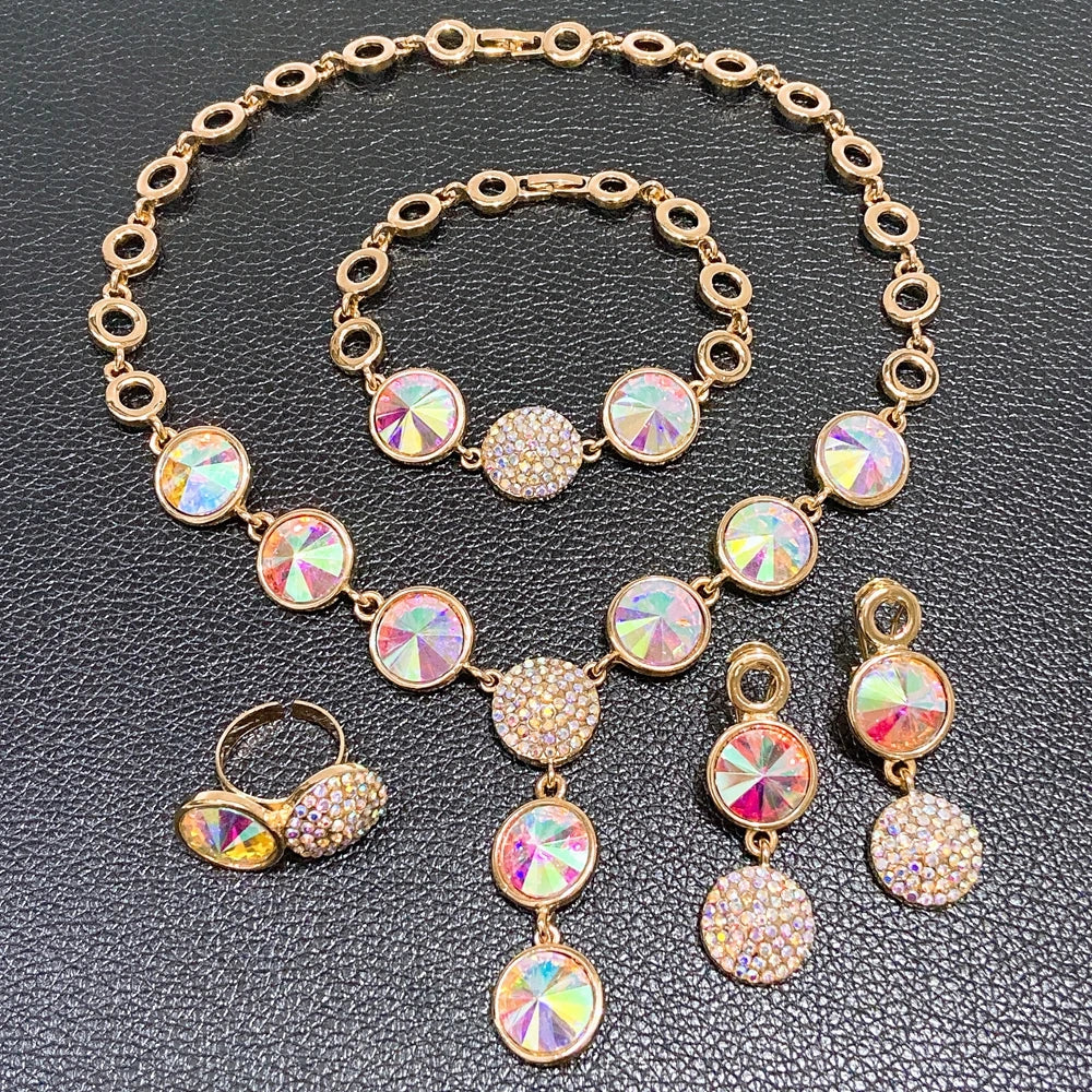 Zhuerrui Modern Abstract Gold Plated Jewelry Set for Women Dubai African Naija Choker Wedding Party Accessories Gift HC2005914