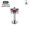G23 Titanium Triangle Heart Fox Tragus Cartilage Helix Daith Piercing Stud Earrings for Women 16G CZ Ear Stud Pierc Body Jewelry