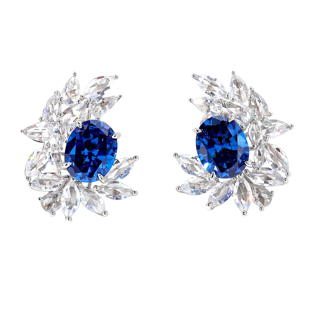 MUSHAN Jewelry Factory Pure Silver Stud Earrings With High-End Feel Electroplated Gold High Carbon Diamond Earrings