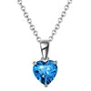 REDheart RINNTIN SAPN02 Romantic Jewelry Birthstone Crystal Necklace 925 Silver Necklace for Women Pendants Charm Collier Collana Stone