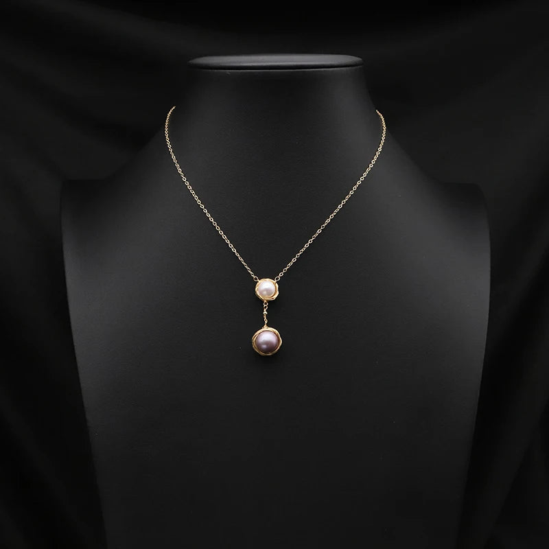Natural Freshwater Pearl Necklace Simple Personalize Birthday Party Gifts Women Necklace Handmade Jewelry