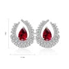 Gemfiori Anster High Quality S925 Lab Grown Ruby Earring Stud Dainty Gemstone Stud Earrings for Women Daily Wear Gift