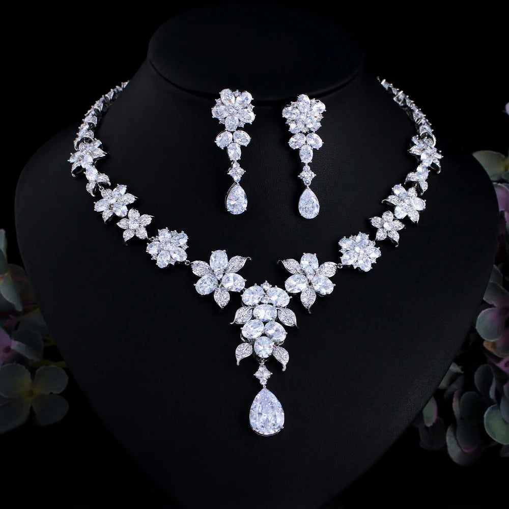 Factory Direct Supply High Quality Cubic Zirconia Bridal Jewelry Set for Wedding Women Jewelry