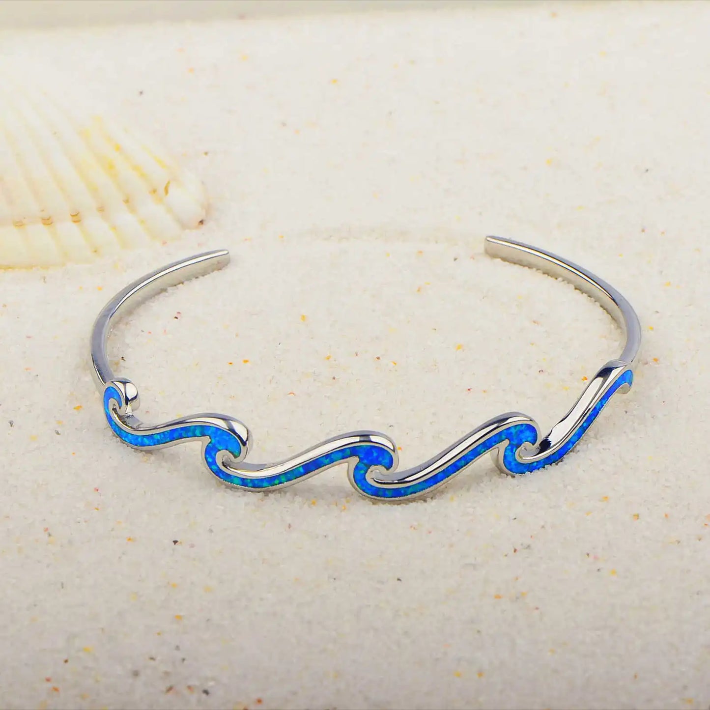 Hawaiian Style Multi Layer Wave Opal Bracelet Boho Chic Gemstone Bangle for Women Wholesale Fashion Jewelry