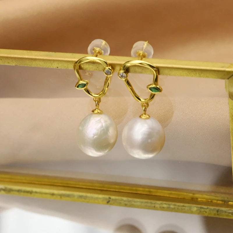 Natural Freshwater Pearl 925 Sterling Silver Earrings High Quality  Butterfly Jewelry Pearl Accessories