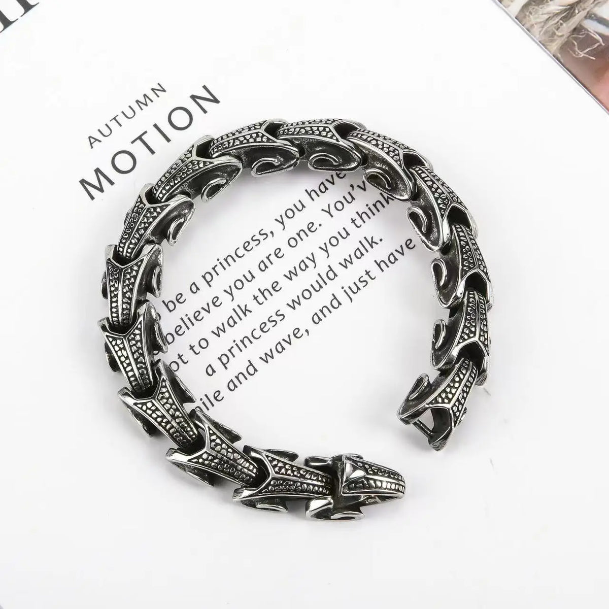 REBEL VIKING Keel Chain Link Bracelet – Stainless Steel Silver
