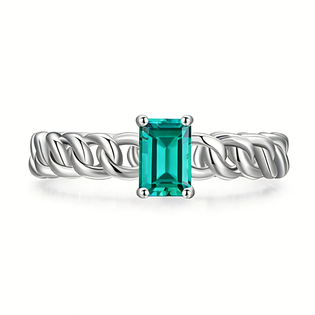 Elegant Women 925 Sterling Silver Emerald 5A 8A Cubic Zirconia Ring Promise Wedding Rings Custom Jewelry Manufacturing OEM/ODM
