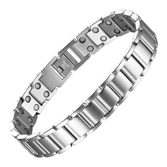 Factory Customize Fashion Chain & Link Bracelets Stainless Steel Magnetic Bangle Bracelet Trendy Men's Gift Idea for Pain Relief