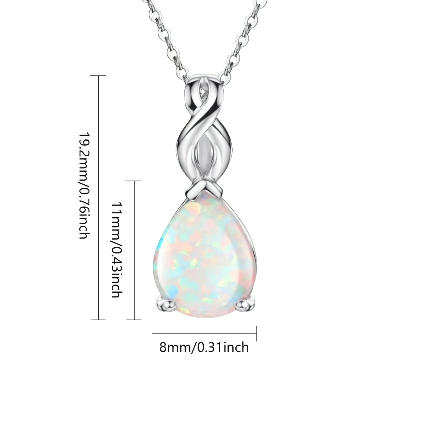 Teardrop Opal Pendant | Twisted Silver Fashion Necklace