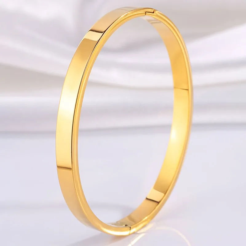 REBEL Stainless Inoxydable Stainless Steel 18K Gold Plated Roman Women Fashion Jewelry Bracelets Bangles