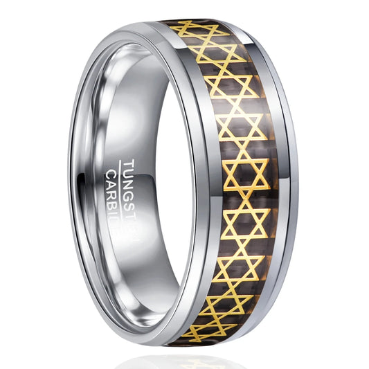 NEWLiFE REBEL Balance Crest 8mm Ring in Tungsten