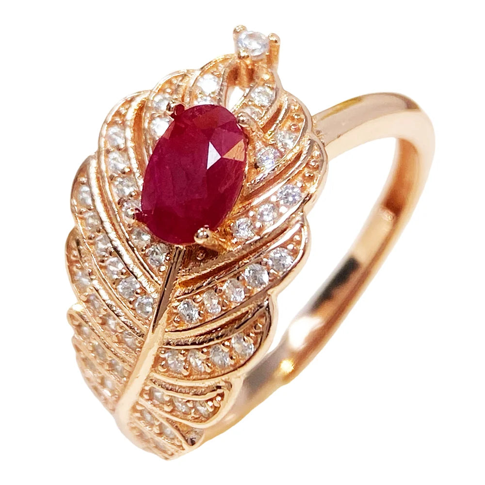 Gioiellieri 925 Sterling Silver Gold Plated Gemstone Ring Natural Ruby Prong Set Certified for Engagement Anniversary Parties Everyday Wear