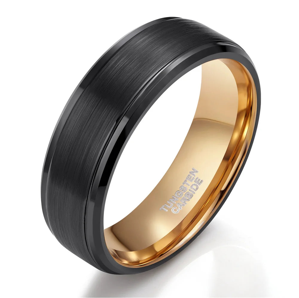REBEL Two-Tone Brushed Tungsten Carbide Ring