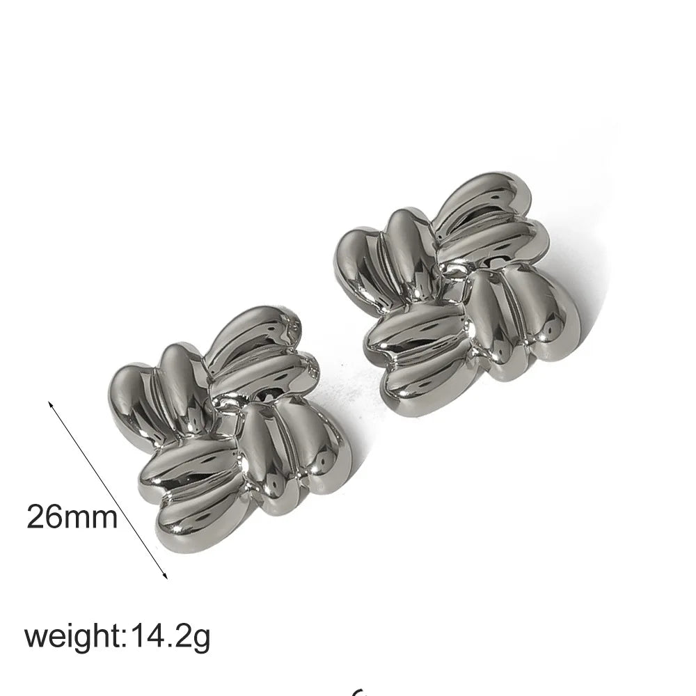 S&S Geometric Line Stud Earrings | 18K Gold Plated | S&S